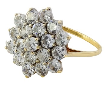 9ct gold Cubic Zirconia Cluster Ring size K